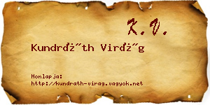 Kundráth Virág névjegykártya